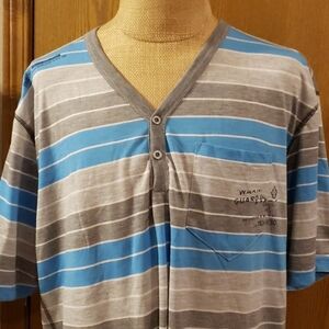 Swiss cross NWT 2 button short sleeve striped
